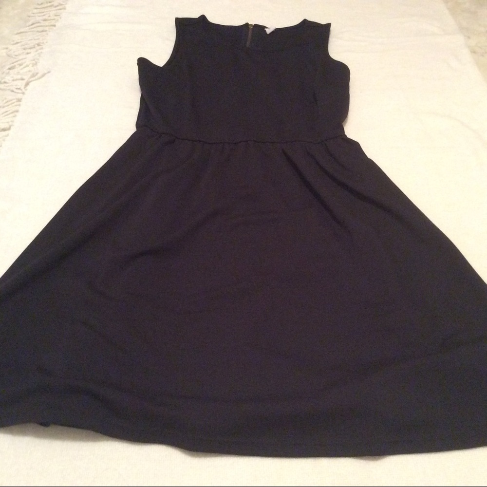 Simple fit and flare black dress